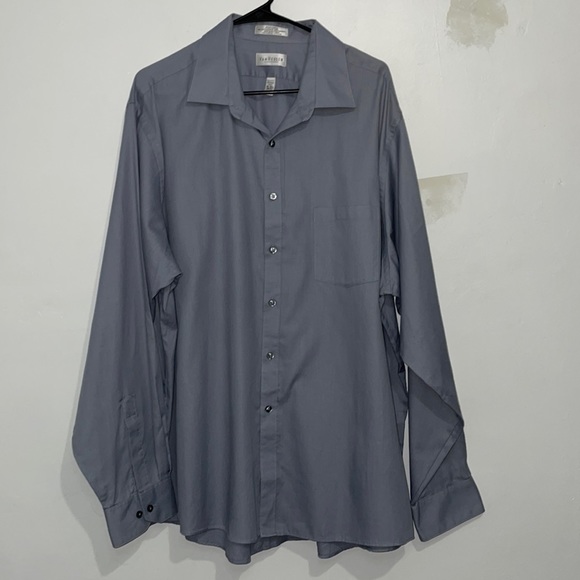 Size 18-18 1/2 Men’s Van Heusen Grey Silver Dress Shirt - Picture 1 of 3
